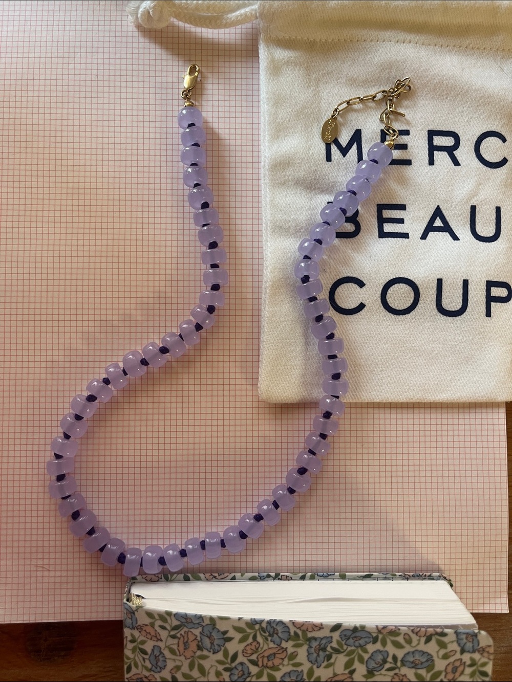 Clare V. Stone Slice Necklace - Lavender - Picture 4 of 4